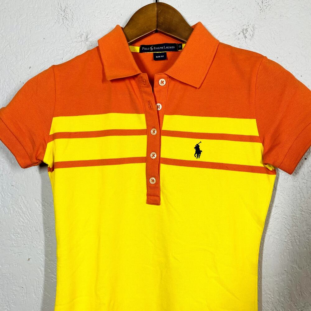 Polo Ralph Lauren Polo Dress Y2K Slim Fit Stripe Casual Cap Sleeve Jersey Knit S - Picture 2 of 4